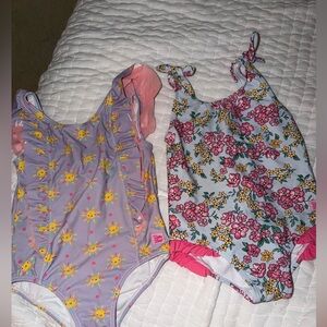 Ruffle Butts Girls' Floral & Sun One-Piece Swimsuits - 4T